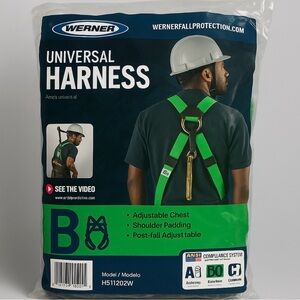 Werner Universal Safety Harness H511202W ANSI OSHA Fall Protection New(F85)✨